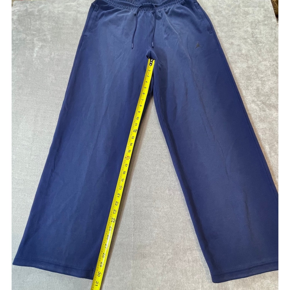 Jordan Sport Dri-FIT Mens Fleece Pants Navy Blue Wide Leg L-Tall HQ8692-492 NEW - Picture 5 of 10